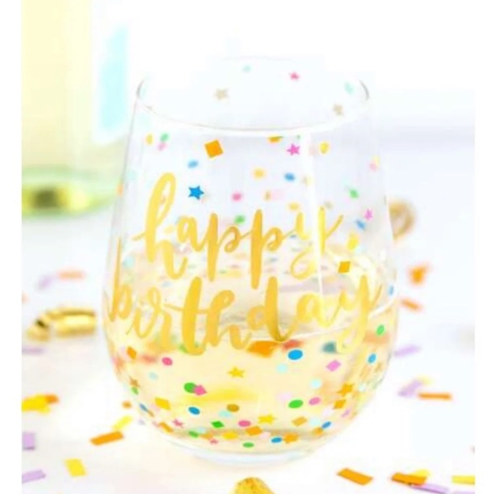 Happy birthday wine glasses
